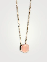 Nudo 18K Rose And White Gold Pendant Necklace With Rose Quartz