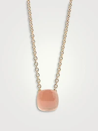 Nudo 18K Rose And White Gold Pendant Necklace With Rose Quartz