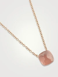 Nudo 18K Rose And White Gold Pendant Necklace With Rose Quartz