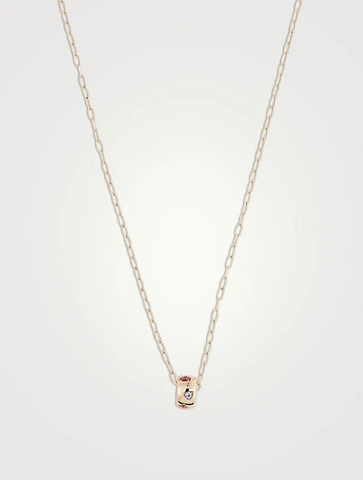 Iconica 18K Rose Gold Pendant Necklace With Multicolour Stones