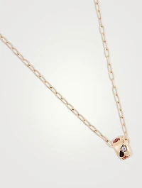 Iconica 18K Rose Gold Pendant Necklace With Multicolour Stones