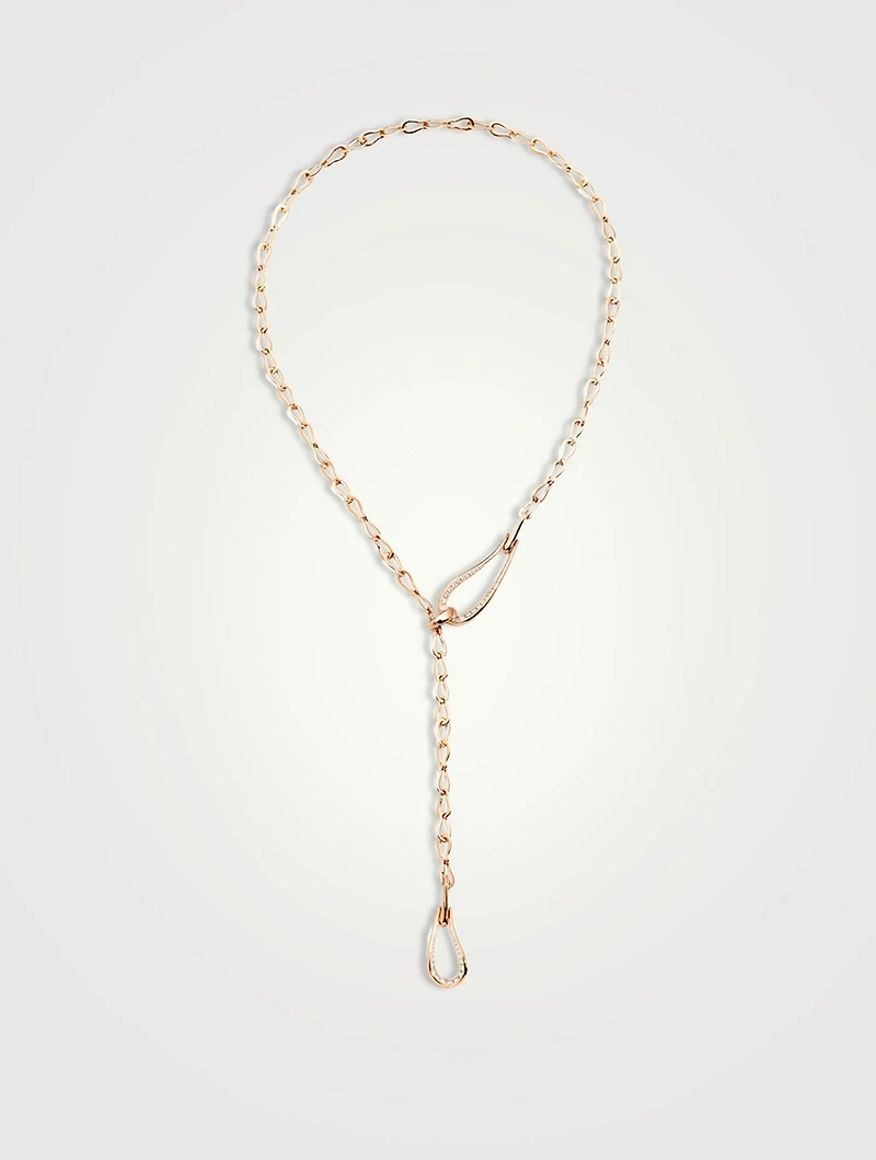 Fantina 18K Rose Gold Pendant Necklace With Moonstone And Diamonds