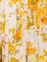 Songbird Puff-Sleeve Mini Dress Floral Print