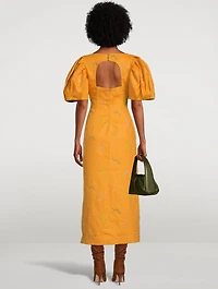Sundance Puff-Sleeve Midi Dress