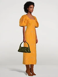 Sundance Puff-Sleeve Midi Dress
