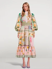 Emma Gale x Alémais Shirt Dress Patchwork Print