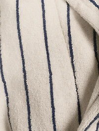 Hooded Organic Cotton Bathrobe Stripe Print