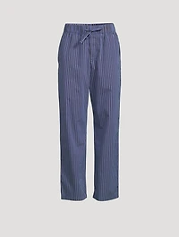 Organic Cotton Poplin Pajama Pants Stripe Print