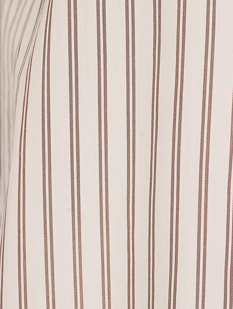 Organic Cotton Poplin Pajama Shirt Stripe Print