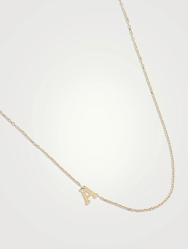 Love Letter 14K Gold A Necklace With Diamond