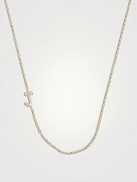 Love Letter Gold J Initial Necklace With Pavé Diamonds