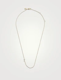 Love Letter Gold J Initial Necklace With Pavé Diamonds