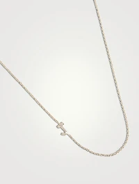 Love Letter Gold J Initial Necklace With Pavé Diamonds