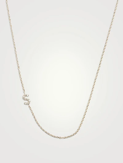 Love Letter 14K Gold S Necklace With Diamonds