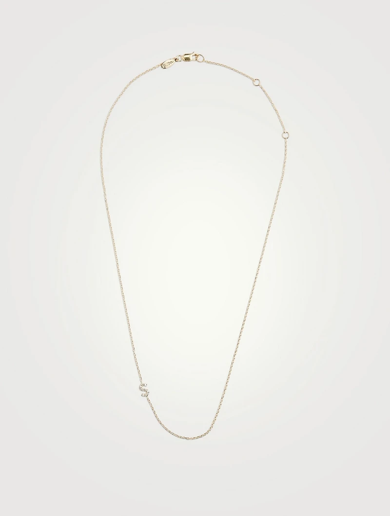 Love Letter 14K Gold S Necklace With Diamonds