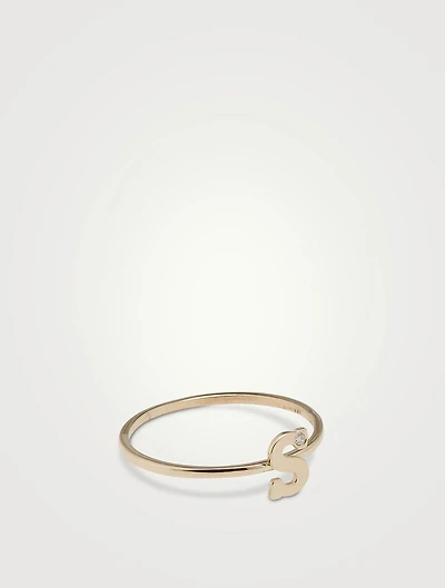 Love Letter 14K Gold Single Diamond S Ring
