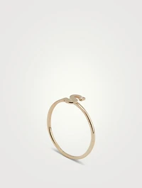 Love Letter 14K Gold Single Diamond S Ring