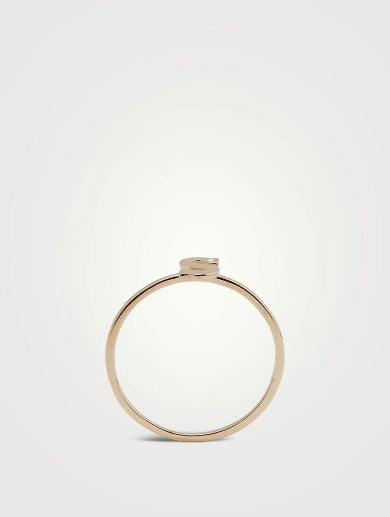Love Letter 14K Gold Single Diamond S Ring