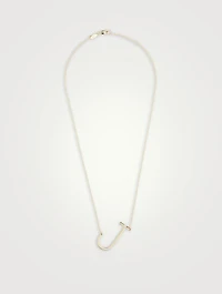 Love Letter 14K Gold Oversize Initial Necklace With Diamond
