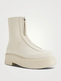 Zipped Leather Ankle Boots