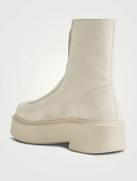 Zipped Leather Ankle Boots
