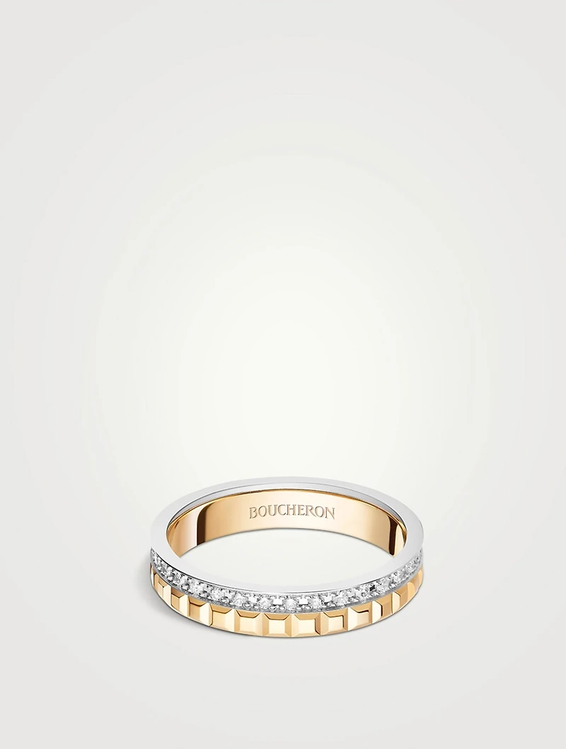 Radiant Edition Quatre Clou de Paris Gold Wedding Band With Diamonds