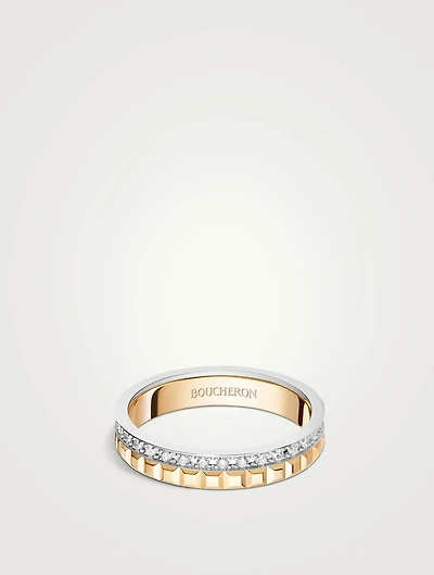 Radiant Edition Quatre Clou de Paris Gold Wedding Band With Diamonds
