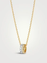 Mini Quatre Radiant Edition Gold Pendant Necklace With Diamonds