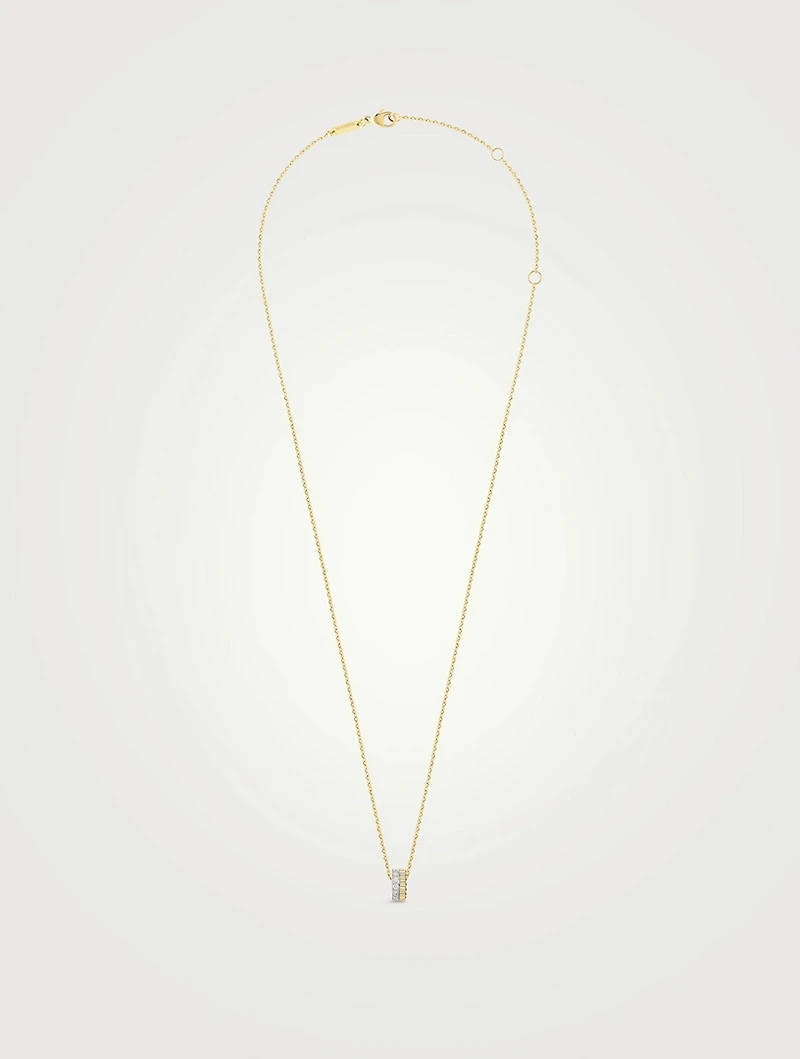 Mini Quatre Radiant Edition Gold Pendant Necklace With Diamonds