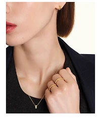 Mini Quatre Radiant Edition Gold Pendant Necklace With Diamonds