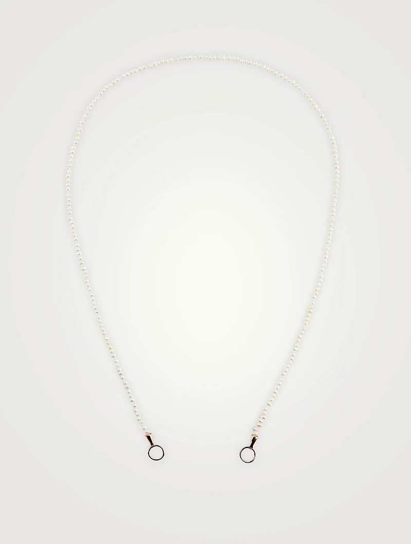 16-Inch Pearl Strand With Rose Gold Loops