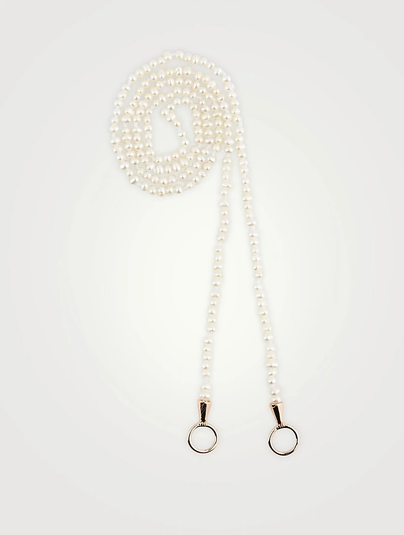 16-Inch Pearl Strand With Rose Gold Loops