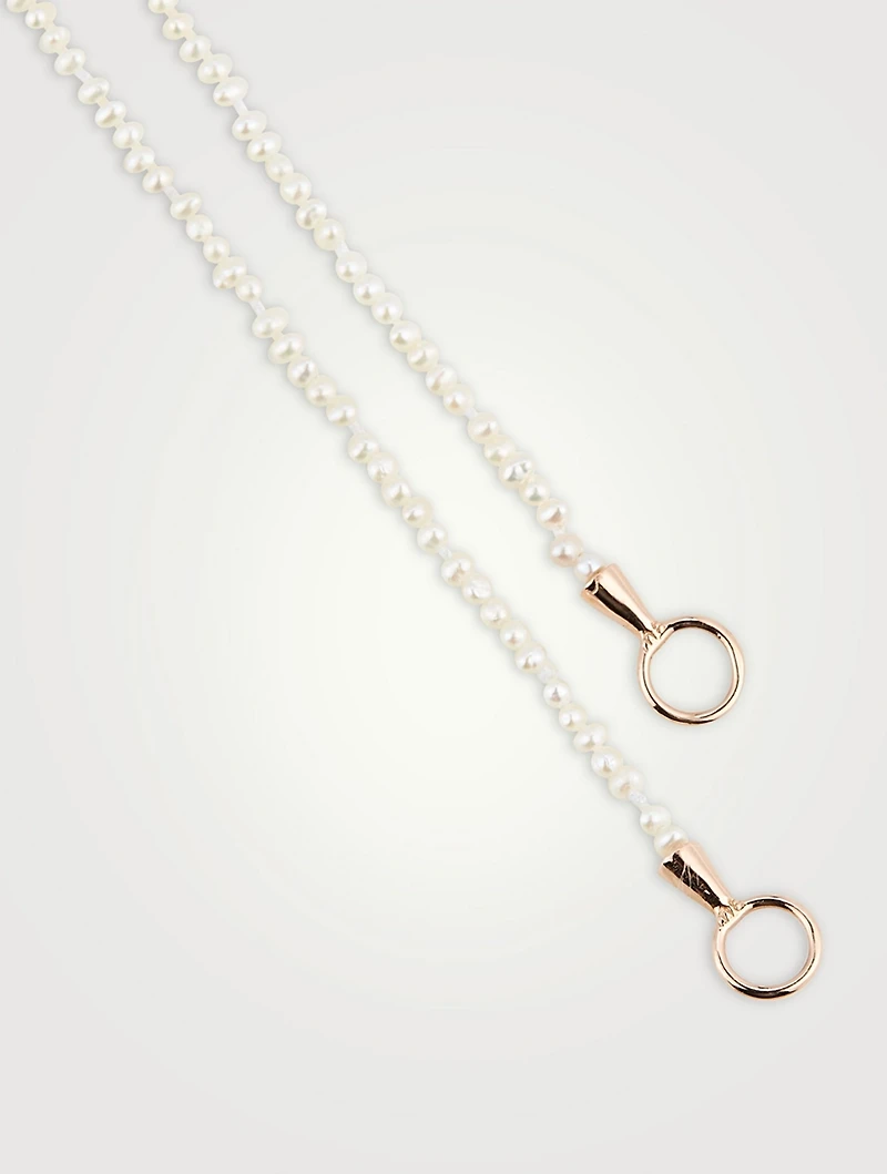 16-Inch Pearl Strand With Rose Gold Loops