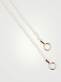 16-Inch Pearl Strand With Rose Gold Loops