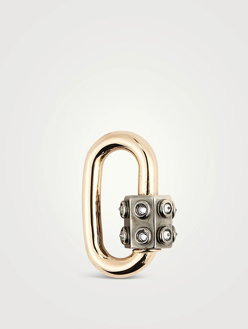 Consuelo 14K Gold Lock With Inverted Diamonds