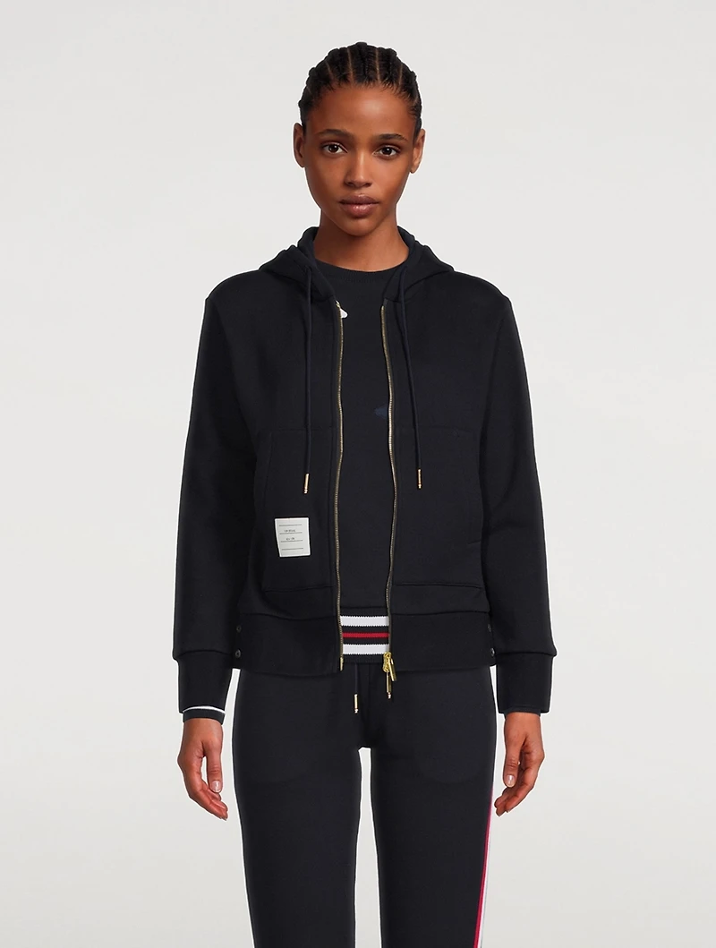 Center-Back Stripe Zip Hoodie