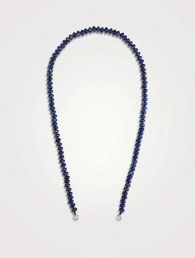 24-Inch Lapis Rondel Strand With Gold Loops