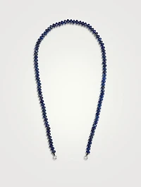 24-Inch Lapis Rondel Strand With Gold Loops