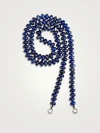 24-Inch Lapis Rondel Strand With Gold Loops