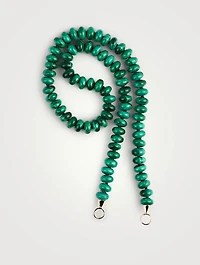 16-Inch Malachite Rondel Strand With Gold Loops