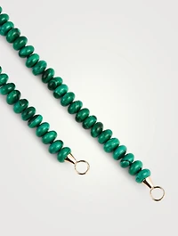 16-Inch Malachite Rondel Strand With Gold Loops