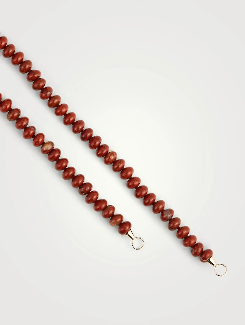 18-Inch Jasper Rondel Strand With Gold Loops