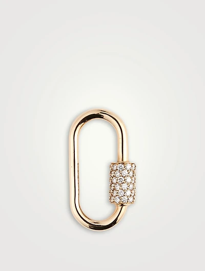 14K Gold Stoned Lock With Diamonds