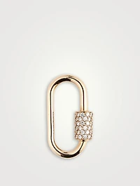 14K Gold Stoned Lock With Diamonds