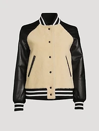 Shearling And Leather Bomber Jacket