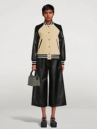 Shearling And Leather Bomber Jacket