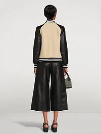 Shearling And Leather Bomber Jacket