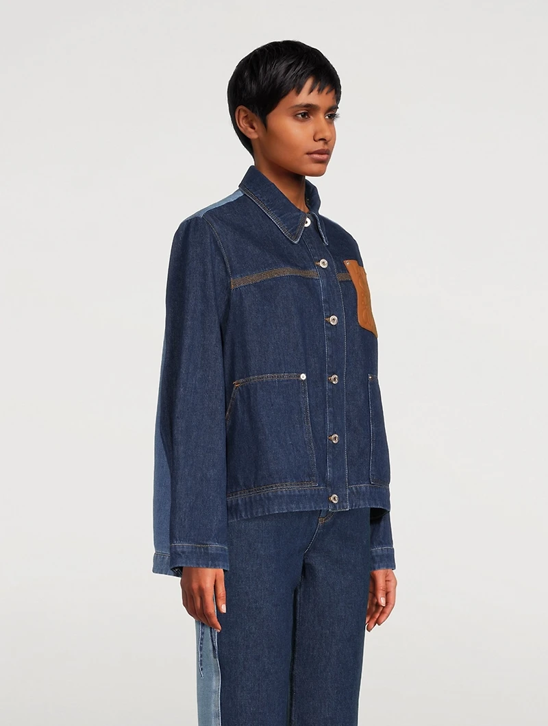 Two-Tone Workwear Denim Jacket
