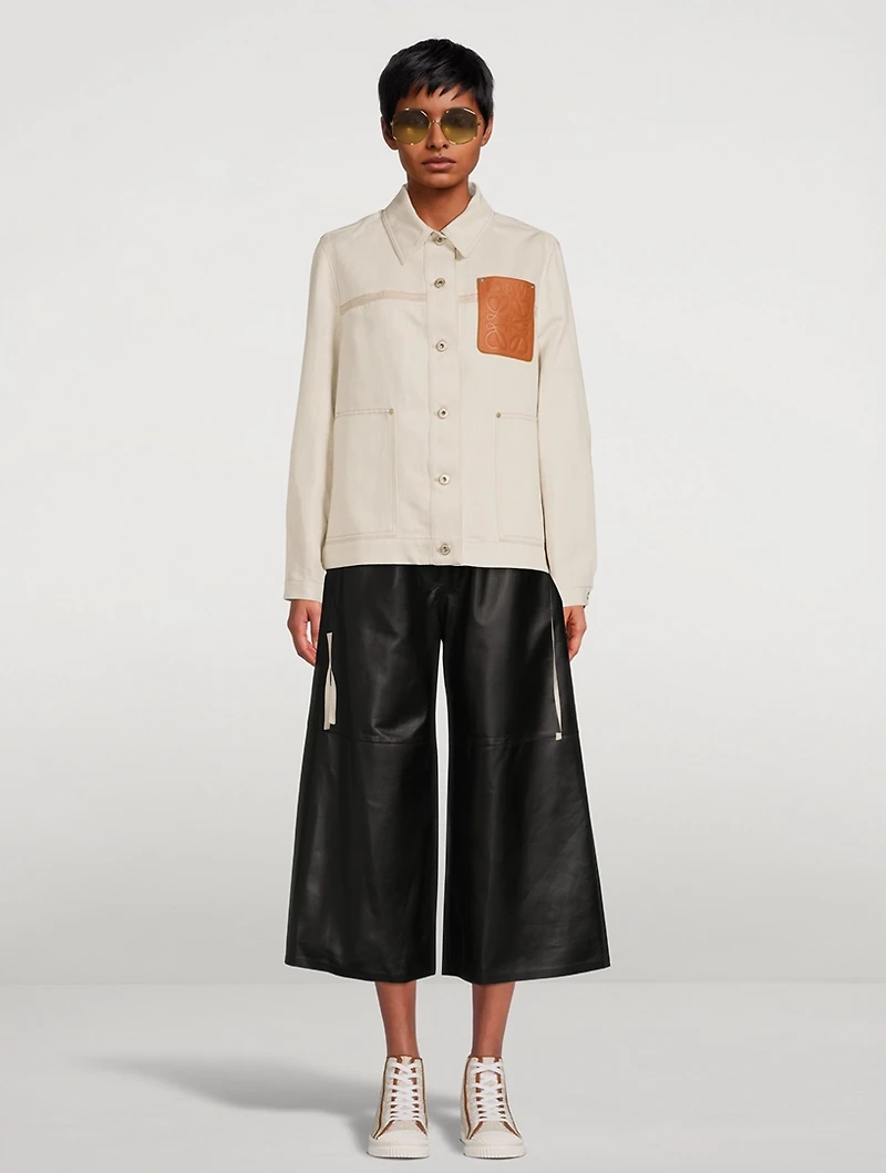 Workwear Linen And Denim Jacket