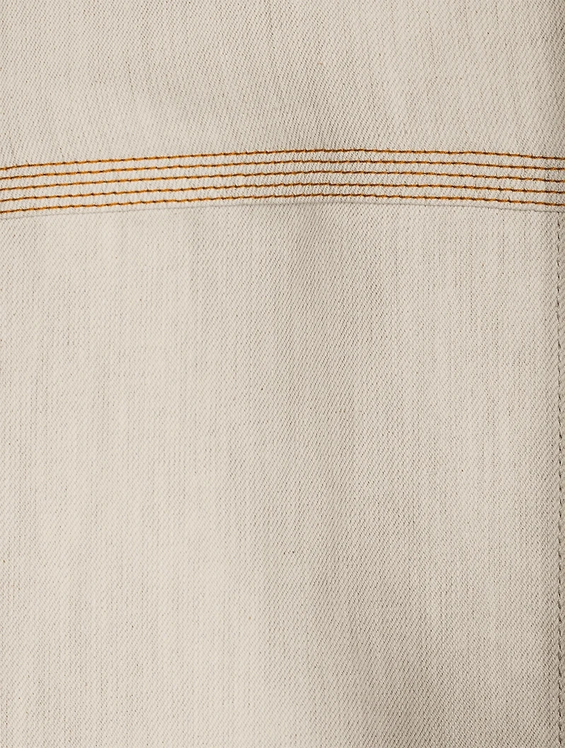 Workwear Linen And Denim Jacket